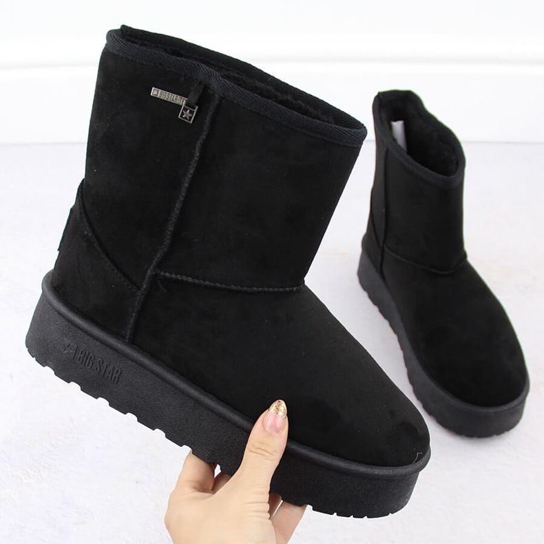Vattentäta mukluk snöstövlar för kvinnor, svarta Big Star OO274898 1