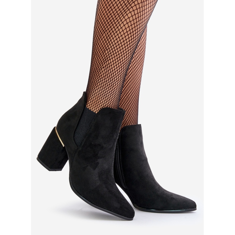 Eco Mockastövlar på högklackat isolerade svarta Daivine 1