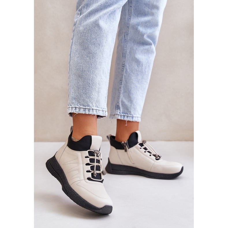 Isolerade sportskor i läder med dragkedja Artiker 55C0038 Beige 2