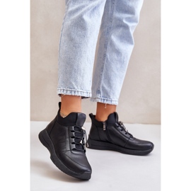 Isolerade sportskor i läder med dragkedja Artiker 55C0041 Svart 2