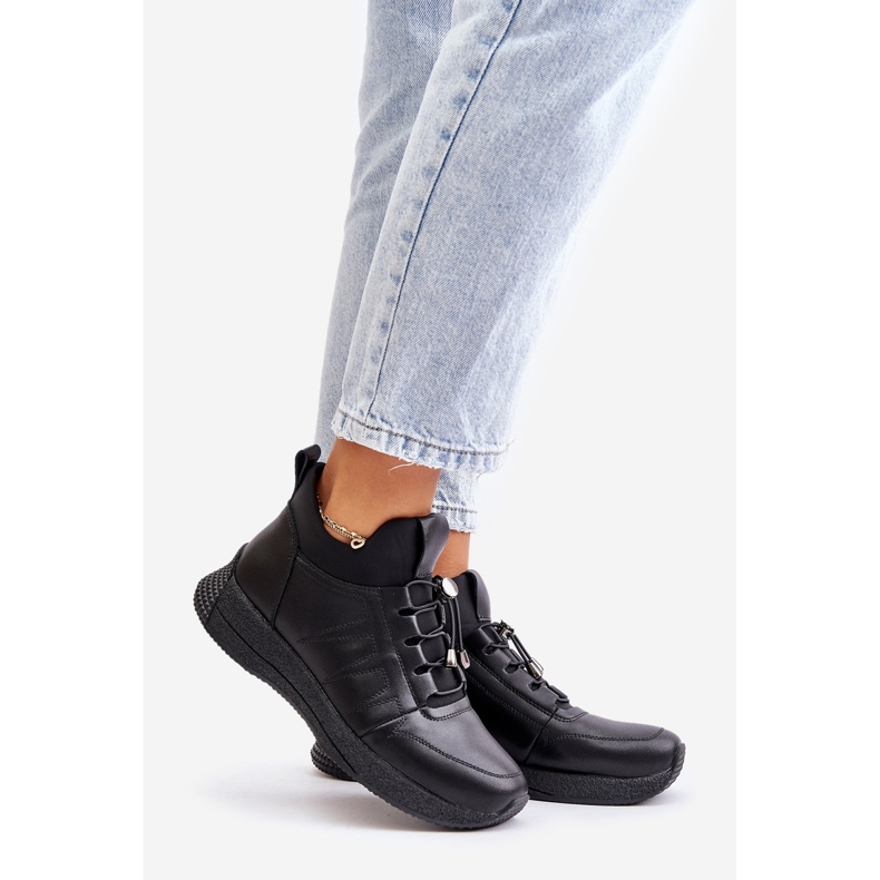 Isolerade sportskor i läder med dragkedja Artiker 55C0041 Svart 1