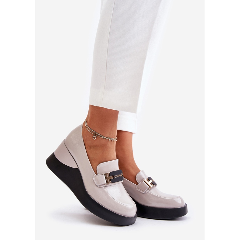 Vinceza 58337 Grå Patent Wedge Mockasiner 1