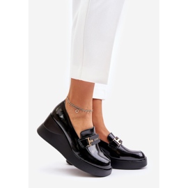 Vinceza 58337 Black Patent Wedge Mockasiner svart 1