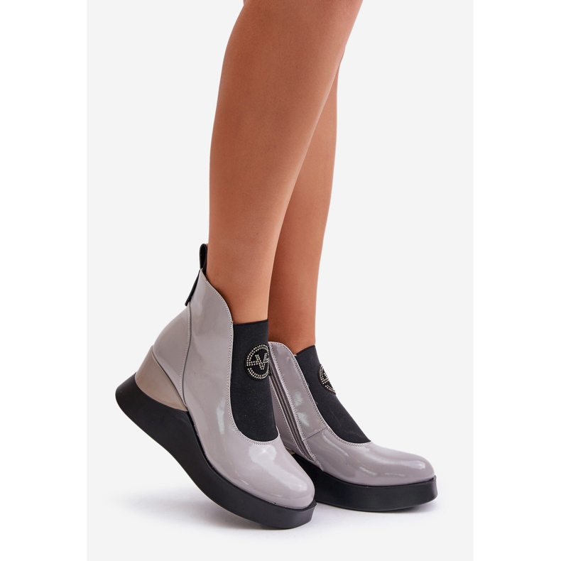 Patent kilstövlar, isolerade Vinceza 66703, Grå 1