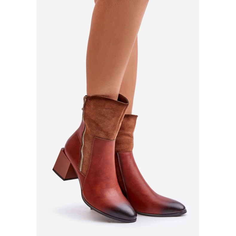 Bruna isolerade damstövlar på höga klackar Relabina 1