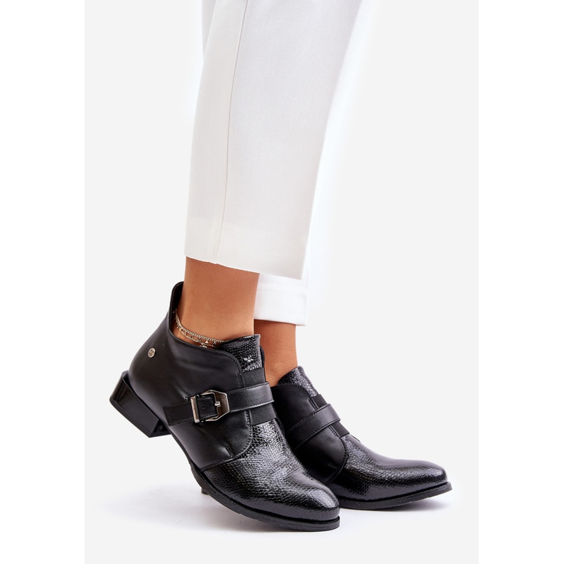 Läder Låga Stövlar Med Dragkedja Maciejka 06692-01 Svart 1