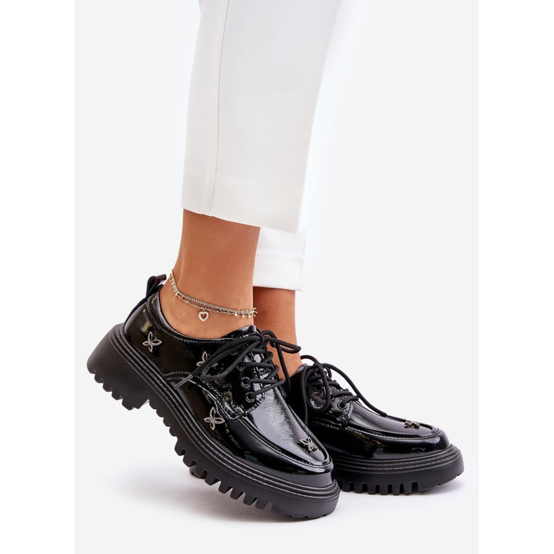 Patentskor för damer med dekorationer Naturläder Artiker 55C1011 Svart 1