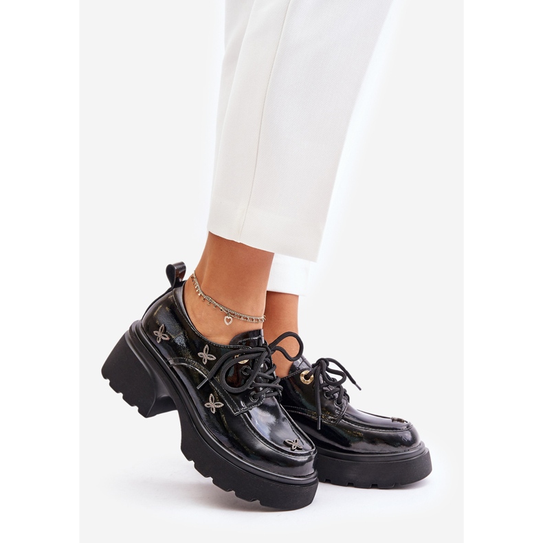Patentskor för damer med dekorationer Naturläder Artiker 55C0419 Svart 1