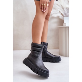 Zazoo 60512 Skinnstövlar för kvinnor med dragkedja, fodrade med filt, svart 2