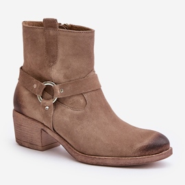 Zazoo 60477 Mockaisolerade högklackade stövlar, beige 4