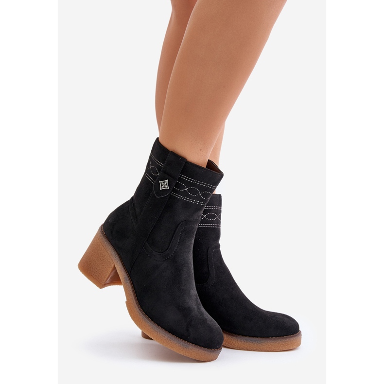 Kvinnors varma högklackade stövlar Svart Vailia 1