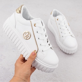 Platformsportskor för kvinnor, vita NEWS 4757 1