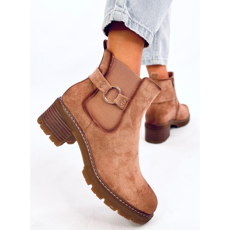 Airon Khaki lågklackade Chelsea-stövlar beige 2