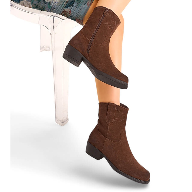 Brunt läder cowboystövlar för kvinnor från Sergio Leone BT284-S 2