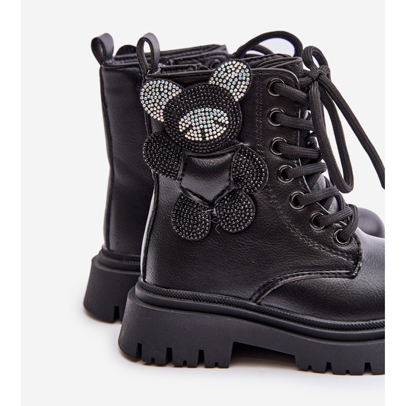 Isolerade flickstövlar med nalle och dragkedja, Black Relobia svart 1