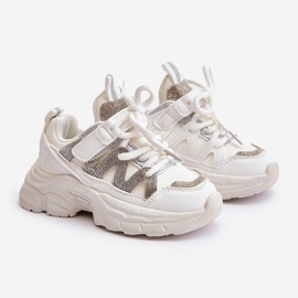 Barnsneakers med strass, vit Rianalla 1