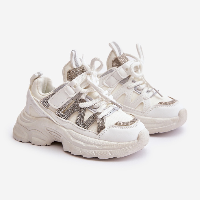 Barnsneakers med strass, vit Rianalla 1