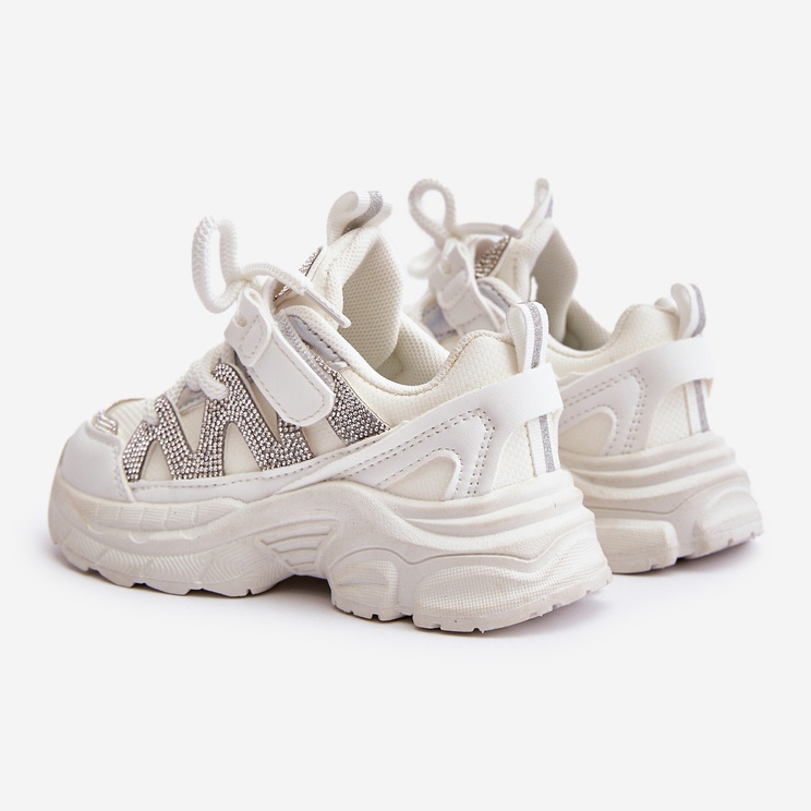 Barnsneakers med strass, vit Rianalla 2