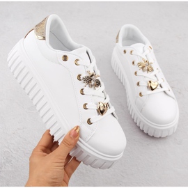 Platformsportskor för kvinnor, vita NEWS 4756 1