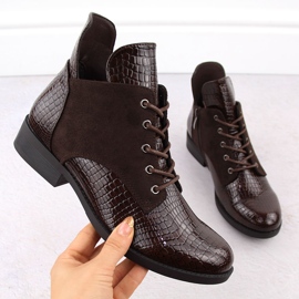 Lackstövlar för kvinnor, bruna, Vinceza 16477 1