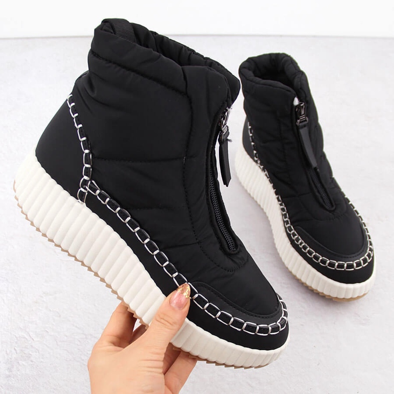 Snöskor för kvinnor med dragkedja, svart Potocki Z24-72300 1