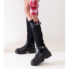 Miste svarta slip-on boots med elastisk ovandel 2