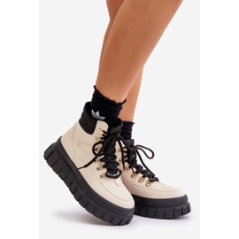 Dam Isolerade Trapper Ankel Boots På Plattformen Beige Jelenia 1