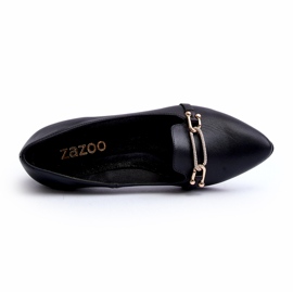 Zazoo 2885 Kvinnor läderballerinas med dekoration svart 3