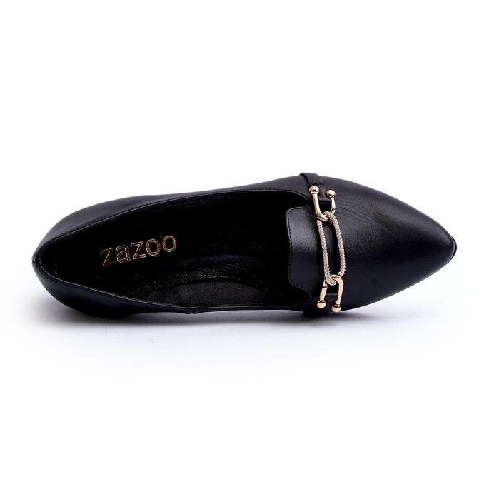 Zazoo 2885 Kvinnor läderballerinas med dekoration svart 3