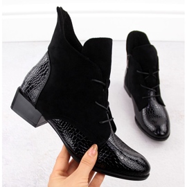 Stövlar i lackskinn, svarta, Potocki 12498, dam 1