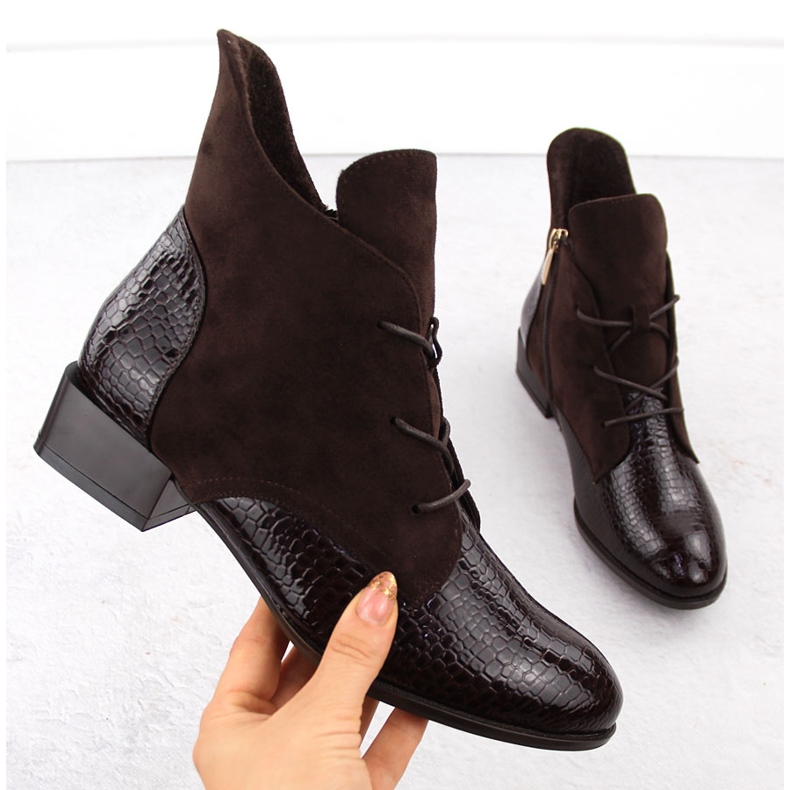 Ankelboots för kvinnor bruna Potocki 12498 1