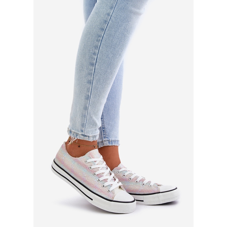 Sneakers för kvinnor dekorerade med paljetter Multicolor Nolrina mångfärgad 1