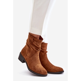 Camel Zinanya Isolerade damstövlar med en rynkig övre låg klack brun 1