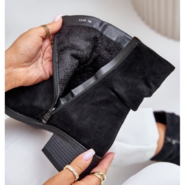 Svarta Zinanya-isolerade ankelstövlar för kvinnor med en rynkig övre låg klack 2