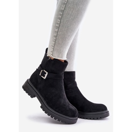 Isolerade stövlar i ekologisk mocka med dragkedja och spänne, svart Zinovelle 1