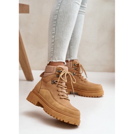 Camel Rabaria ankelstövlar med snörning för kvinnor brun 2