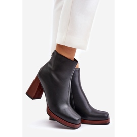 S.Barski Skinnstövlar för kvinnor på hög klack isolerade D&amp;A JC42-37 Svart 1