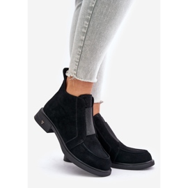 S.Barski Låga mockastövlar på platta klackar Isolerade D&amp;A JC42-23 Svart 1