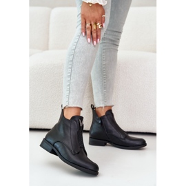 Låga damstövlar på platta klackar Uppvärmd Svart S.Barski HY42-119 Svart 2