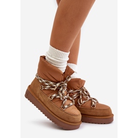 Snöskor i mocka dam med tjock snörning D.Franklin DFSH375003 Brun 1