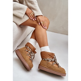 Snöskor i mocka dam med tjock snörning D.Franklin DFSH375003 Brun 2