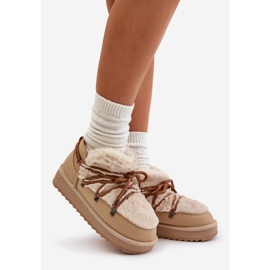 Snöskor med låg plattform med päls D.Franklin DFSH370011 Beige 1