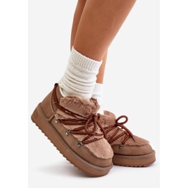 Snöskor med låg plattform med päls D.Franklin DFSH370011 Brun 1