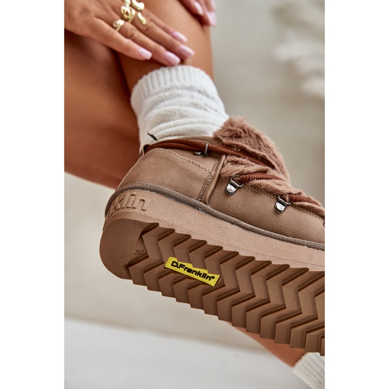 Snöskor med låg plattform med päls D.Franklin DFSH370011 Brun 2