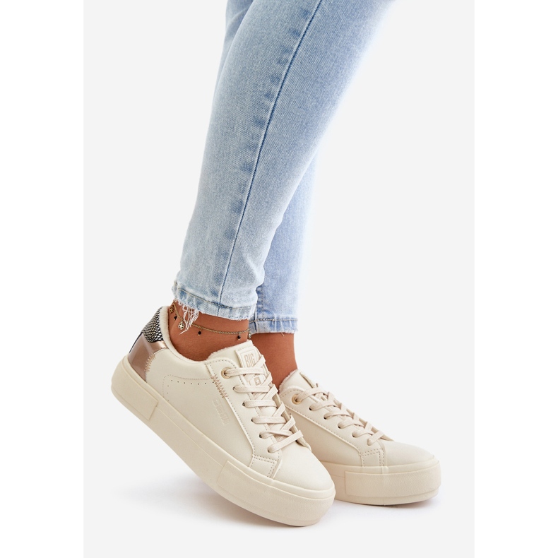 Isolerade damsneakers på Big Star-plattformen OO274A454 Beige 1