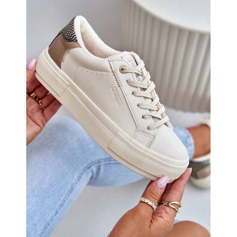 Isolerade damsneakers på Big Star-plattformen OO274A454 Beige 2