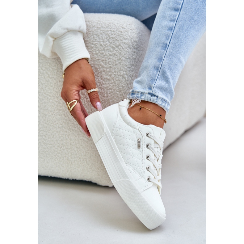 Isolerade plattformssneakers för kvinnor Big Star OO274A464 Vit 2