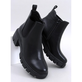 Ledeck Black Pu Chelsea boots med breda klackar svart 1