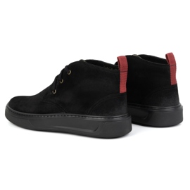 Chukka herrskor i läder KAMPOL 109/35 Sw, svart 4