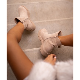 Isolerade Chelsea-stövlar med dragkedja och spänne, Beige Kikiella 1